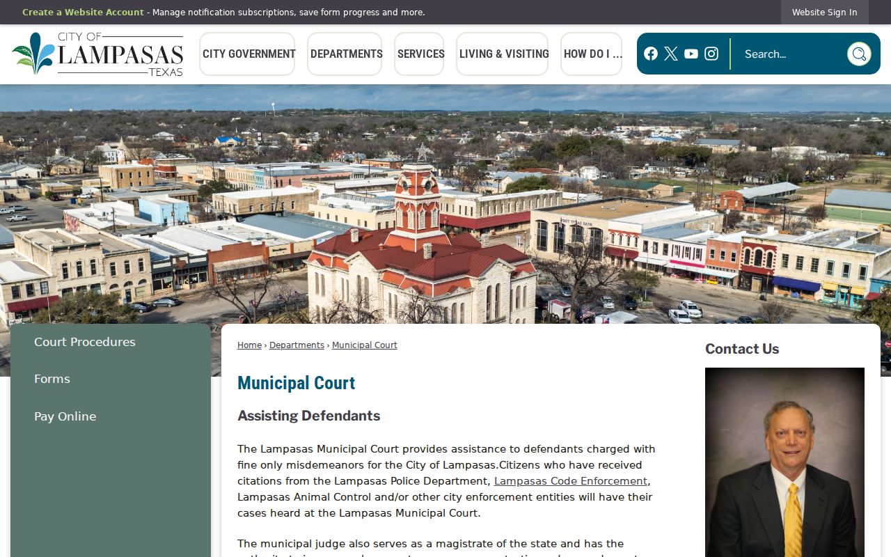 Lampasas Municipal Court citation record source